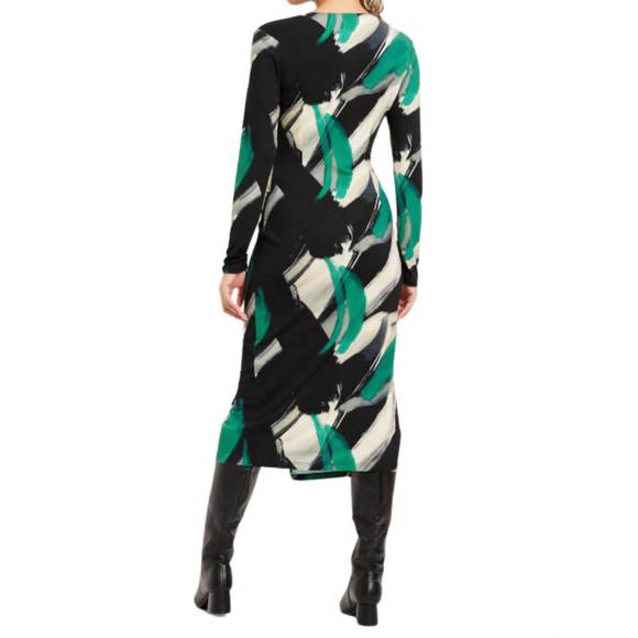 NEW JOSEPH RIBKOFF abstract print dress in black multi - Picture 3 of 3